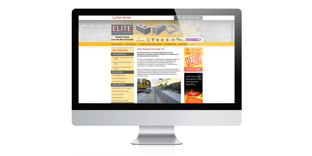 Wordpress website design for concrete manufacturer