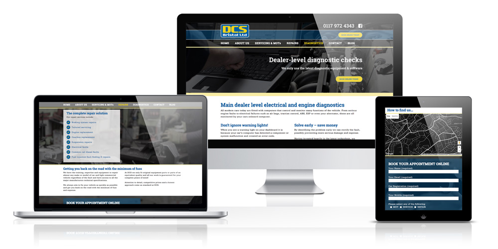 Responsive website design - Brislington based garage